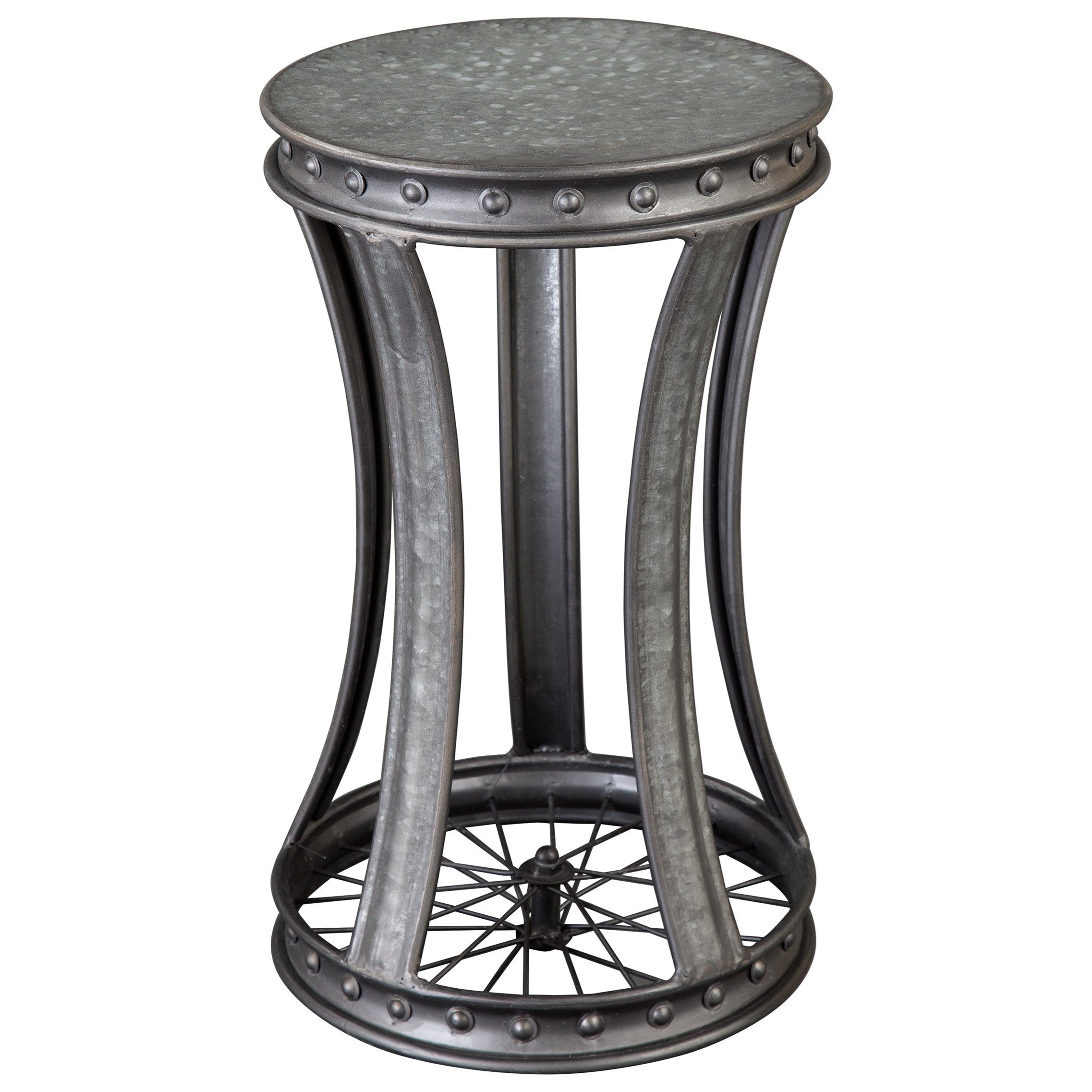 Hekman Marketplace Accents Metal Wheel End Table Sprintz Furniture
